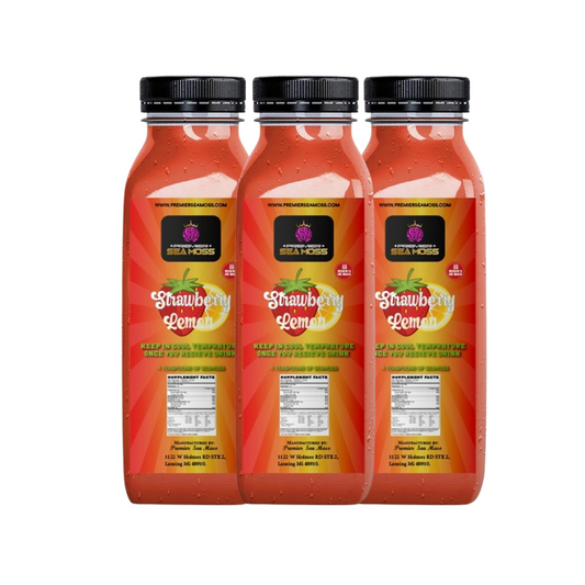 Strawberry Sea Moss Lemonade - 36 oz - 3 Bottles