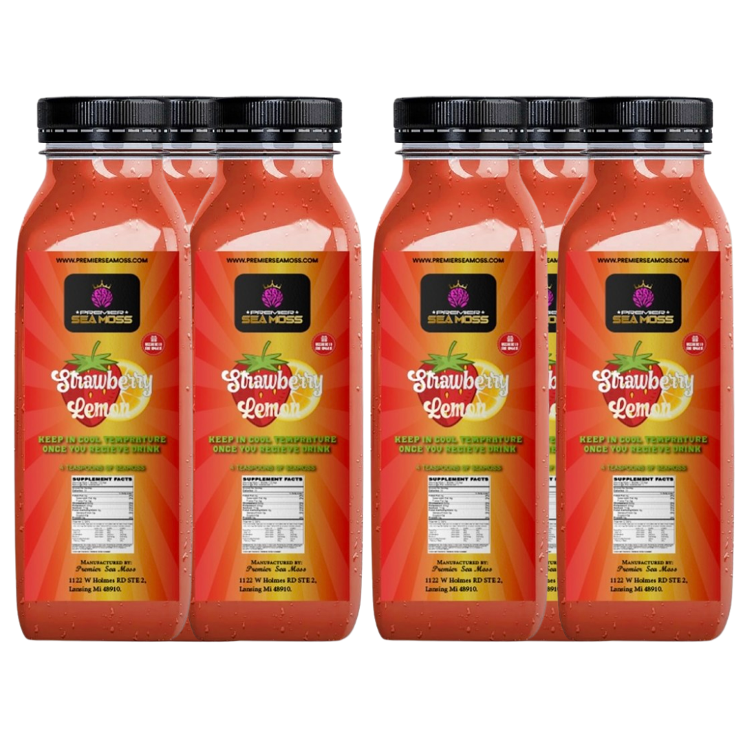 Strawberry Sea Moss Lemonade - 72 oz - 6 Bottles