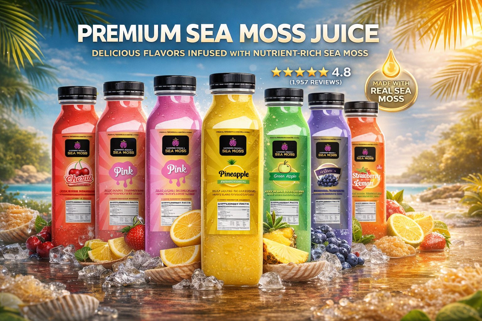 Sea Moss Lemonade - 12 oz - premierseamoss