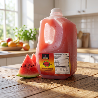 64oz Sea Moss gallon from PremierSeaMoss showing fresh, natural sea moss in a clear container for health and wellness.